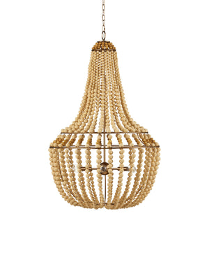 Currey & Company Penelope Bohemian Empire Chandelier with Beaded Strands and Antique Brass Wrought Iron Frame 9000-1231
