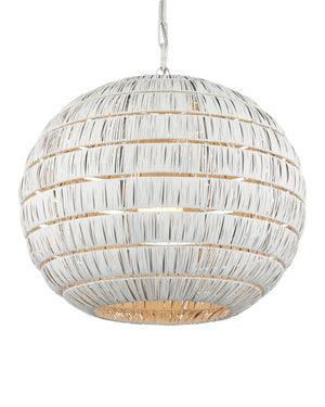 Currey & Company Panopolis Sculptural Globe Pendant Light Hand Wrapped Metal Orb for Dining or Entryway 9000-1237