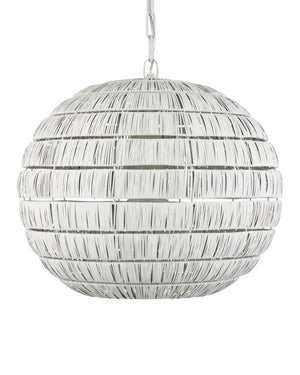 Currey & Company Panopolis Sculptural Globe Pendant Light Hand Wrapped Metal Orb for Dining or Entryway 9000-1237