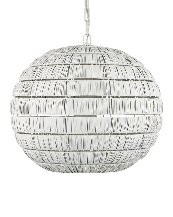 Currey & Company Panopolis Sculptural Globe Pendant Light Hand Wrapped Metal Orb for Dining or Entryway 9000-1237