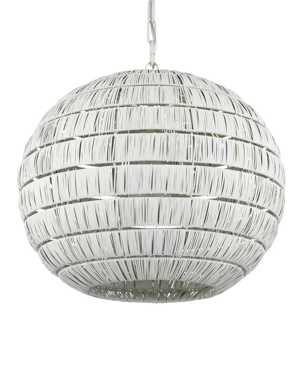 Currey & Company Panopolis Sculptural Globe Pendant Light Hand Wrapped Metal Orb for Dining or Entryway 9000-1237