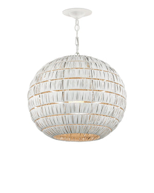 Currey & Company Panopolis Sculptural Globe Pendant Light Hand Wrapped Metal Orb for Dining or Entryway 9000-1237
