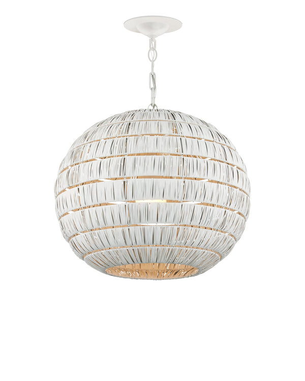 Currey & Company Panopolis Sculptural Globe Pendant Light Hand Wrapped Metal Orb for Dining or Entryway 9000-1237