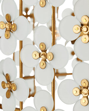 Currey & Company Spring Frosted Glass Floral Tiered Ceiling Fixture for Dining Rooms and Grand Entryways Chandelier 9000-1331