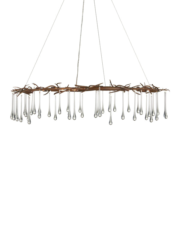 Currey & Company Morning Grove Wrought Iron Crystal Chandelier Organic Twig Frame Rhine Gold Dining 9000-1333