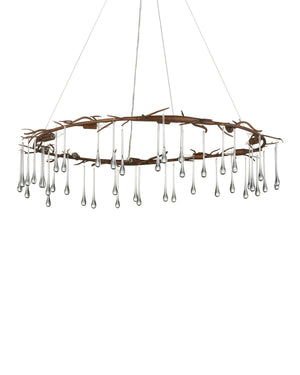 Currey & Company Morning Grove Wrought Iron Crystal Chandelier Organic Twig Frame Rhine Gold Dining 9000-1333