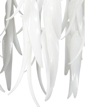 Currey & Company Glen Arbor Frosted Glass Leaf Pendant Light Wrought Iron Fixture for Dining Foyer Small 9000-1334