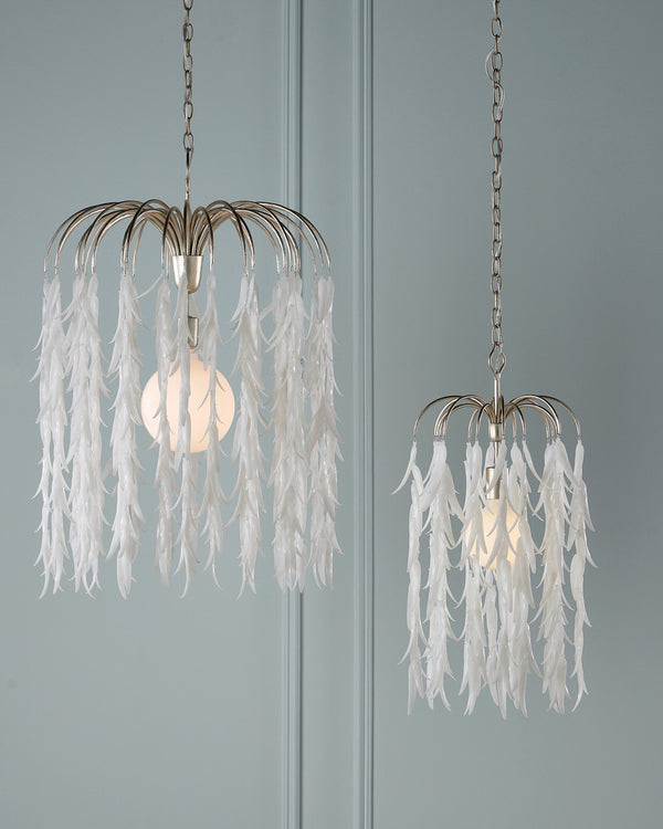 Currey & Company Glen Arbor Frosted Glass Leaf Pendant Light Wrought Iron Fixture for Dining Foyer Small 9000-1334