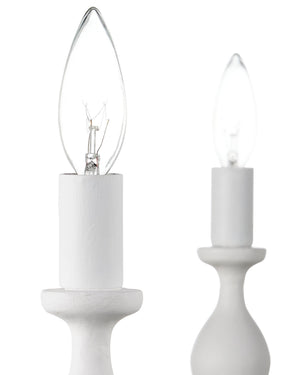 Currey & Company Ludwig Eight Arm Wrought Iron Chandelier Gesso White Sculptural Candelabra for Formal Spaces 9000-1340