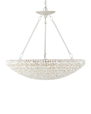 Currey & Company Virtu Shell Bowl Chandelier Coastal Floral Ceiling Light for Dining and Entryway 9000-1341