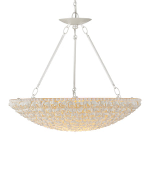Currey & Company Virtu Shell Bowl Chandelier Coastal Floral Ceiling Light for Dining and Entryway 9000-1341