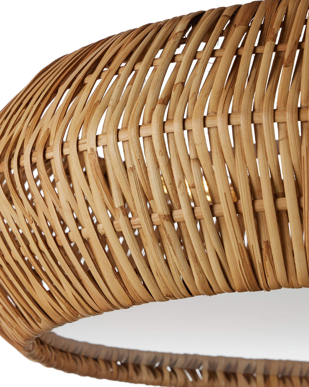 Currey & Company Antibes Rattan Semi-Flush Mount Woven Coastal Light for Dining and Bedroom Ceilings Natural 9000-1347