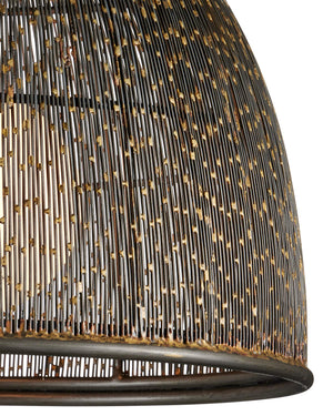 Currey & Company Eduardo Iron Wire Dome Pendant Light Artisan Woven Fixture for Dining Rooms 9000-1353