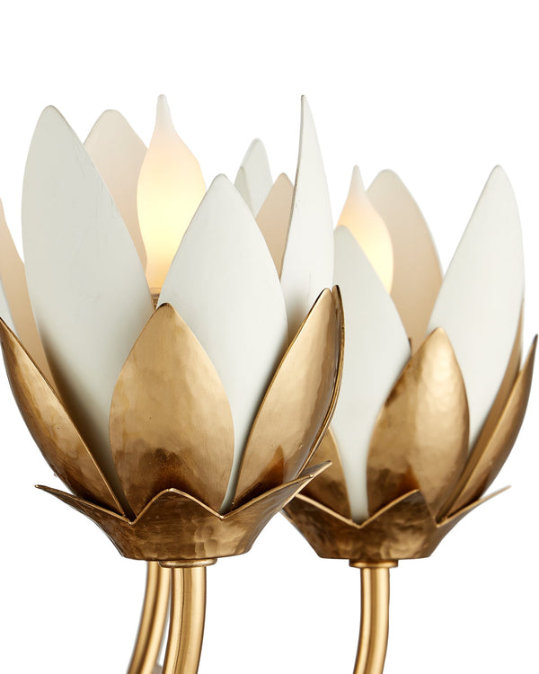 Currey & Company Star Magnolia Chandelier Antique Brass Sculptural Floral Glass Petals Dining Room Medium 9000-1359