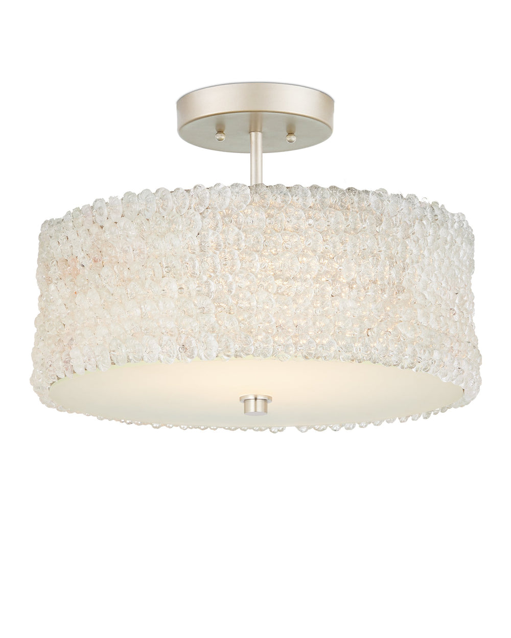 Currey & Company Florecitas Hand-Pinned Glass Flower Semi Flush Ceiling Light for Elegant Interiors 9000-1361