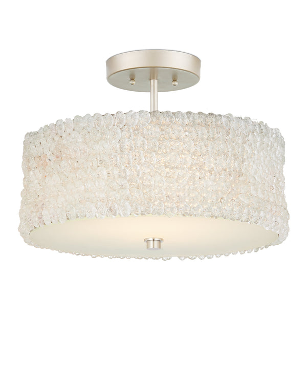 Currey & Company Florecitas Hand-Pinned Glass Flower Semi Flush Ceiling Light for Elegant Interiors 9000-1361