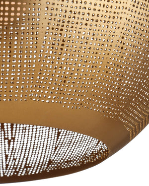 Currey & Company Buckram Iron Orb Pendant Light Acid Etched Handmade Sphere for Dining or Entryway Antique Brass 9000-1363