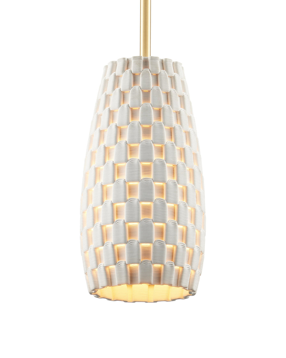 Currey & Company Tessitura Porcelain Pendant Light Sculptural Grid Shade for Dining or Entryway Ambiance 9000-1370