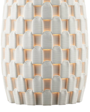 Currey & Company Tessitura Porcelain Pendant Light Sculptural Grid Shade for Dining or Entryway Ambiance 9000-1370