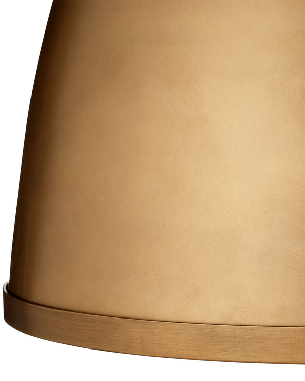 Currey & Company Cupola Dome Pendant Light Antique Brass Finish Mid-Century LED Dining Room Fixture Large 9000-1377
