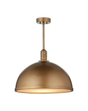 Currey & Company Cupola Dome Pendant Light Antique Brass Finish Mid-Century LED Dining Room Fixture Medium 9000-1378