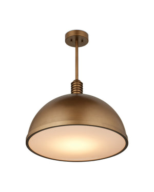 Currey & Company Cupola Dome Pendant Light Antique Brass Finish Mid-Century LED Dining Room Fixture Medium 9000-1378