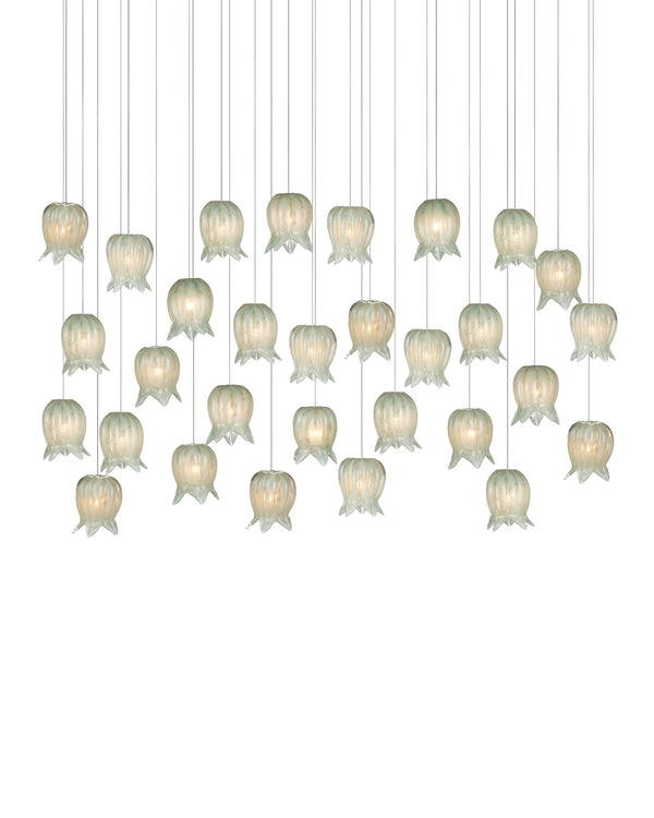 Currey & Company Polpo Green Art Glass Pendant Handcrafted Venetian Sculptural Light for Dining Areas 30-Light Linear 9000-1400