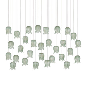 Currey & Company Polpo Green Art Glass Pendant Handcrafted Venetian Sculptural Light for Dining Areas 30-Light Linear 9000-1400