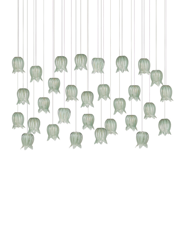 Currey & Company Polpo Green Art Glass Pendant Handcrafted Venetian Sculptural Light for Dining Areas 30-Light Linear 9000-1400
