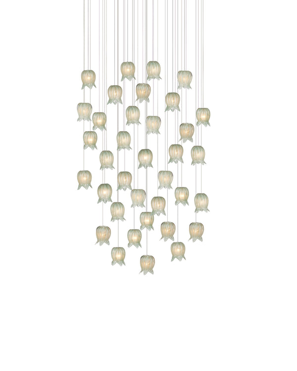 Currey & Company Polpo Green Art Glass Pendant Handcrafted Venetian Sculptural Light for Dining Areas 36-Light Round 9000-1401