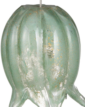 Currey & Company Polpo Green Art Glass Pendant Handcrafted Venetian Sculptural Light for Dining Areas 36-Light Round 9000-1401