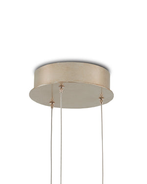 Currey & Company Polpo White Art Glass Bell Pendant Handcrafted Venetian Stippled Shade for Dining 3-Light Round 9000-1404