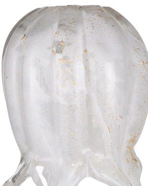 Currey & Company Polpo White Art Glass Bell Pendant Handcrafted Venetian Stippled Shade for Dining 15-Light Linear 9000-1407