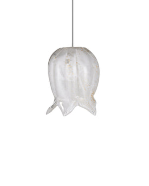 Currey & Company Polpo White Art Glass Bell Pendant Handcrafted Venetian Stippled Shade for Dining 30-Light Linear 9000-1408