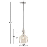 INK+IVY Auburn Transitional Auburn Bell Shaped Hanging Glass Pendant Light MP151-0199 Silver/Clear