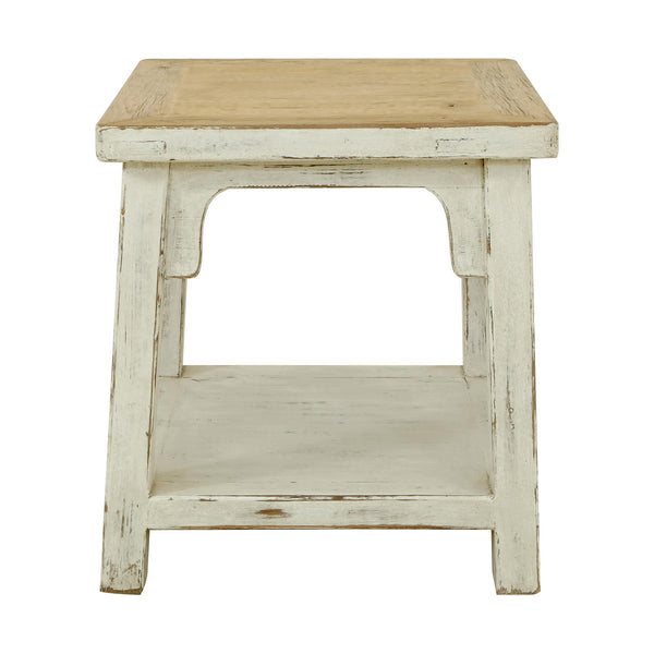 Lilys Amalfi Two Tones Side Table Antique Off White 22X22X24H 9002