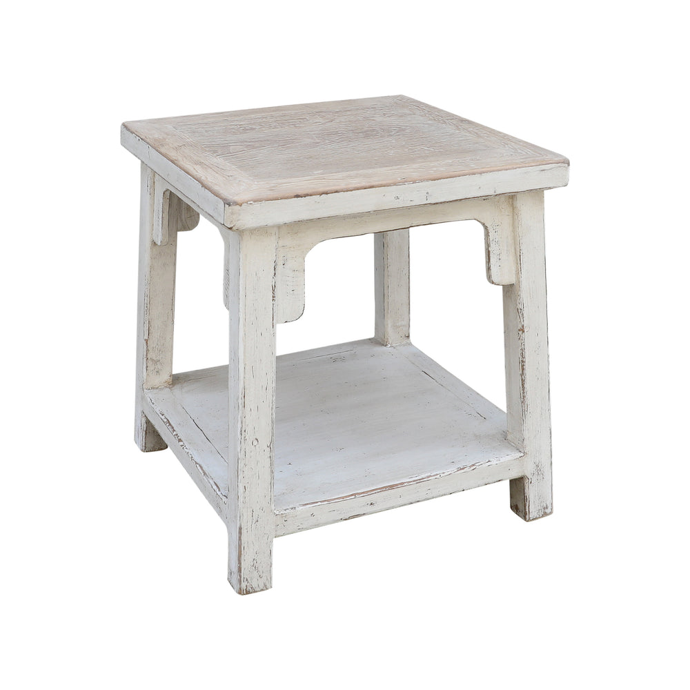 Lilys Amalfi Two Tones Side Table Antique Off White 22X22X24H 9002