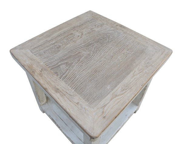 Lilys Amalfi Two Tones Side Table Antique Off White 22X22X24H 9002