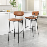 Charon Barstool - Set of 2 Vintage Brown 110260 Zuo Modern