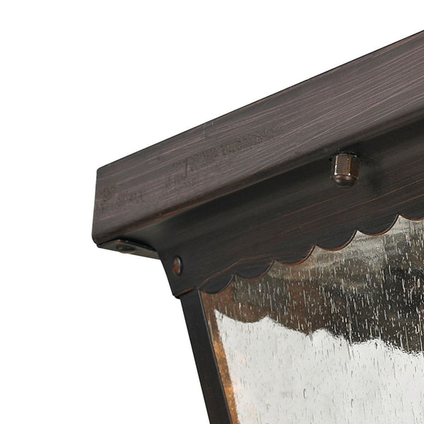 Thomas Lighting Springfield Outdoor Flush Mount with Seeded Glass and Bronze Finish for Porch Entryway 10 inches 9002EF/70