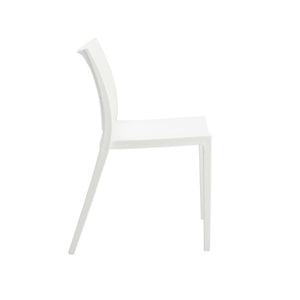 EuroStyle Leslie Stackable Polypropylene Outdoor Chair UV Resistant Patio Seating Set of 2 90034WHT-MP2