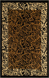 Unique Loom Wildlife Big Cat Machine Made Border Rug Light Brown, Black/Cream/Light Brown 6' 1" x 9' 0"