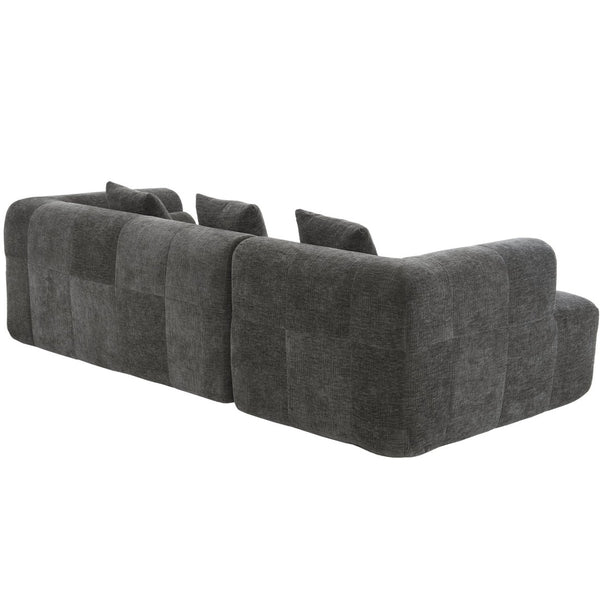 English Elm 101.2" Modular Sectional Sofa Deep Cushioned Beige Curved Couch for Living Room N719P257500E