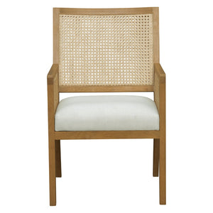 English Elm Natural Rattan Woven Armchair Set Rubberwood Farmhouse Coastal Dining Seating Pair Beige,Natural N776P385750N