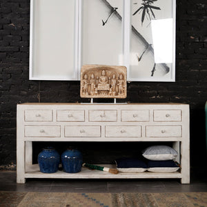 Lilys Amalfi Two Tones Sideboard Nine Drawers Antique Off White 75X18X33H 9005