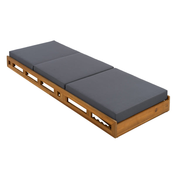 English Elm Christopher Knight Home® - Lounge Chaise Set - Durable Acacia Wood With Plush Triple-Fold Cushion For Ultimate Outdoor Relaxation N770P272405T_N770P208326G