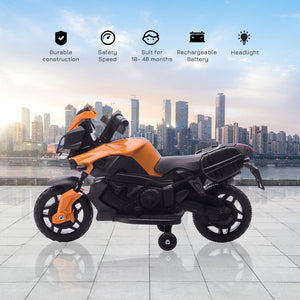 English Elm Aosom 12v Kids Battery Powered Atv Quad with Led Lights Music Usb Treaded Tires W2225P249810