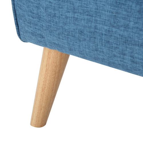 English Elm Christopher Knight Home® - Love mid-century two-seater loveseat with button-tufting, rolled arms, plush fabric and tapered legs Blue N771P202672E