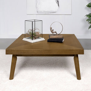 English Elm Square Wood Coffee Table - Elegant Walnut Brown Parquet Top For Mid-Century Modern Living Rooms B016P370667-GIGA