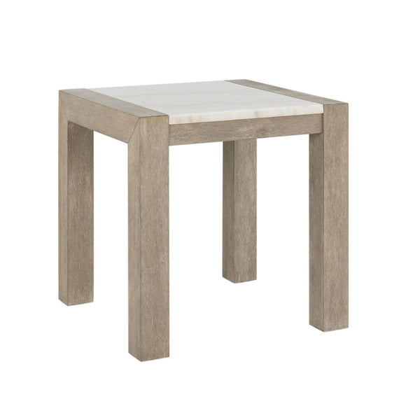 English Elm Ana Square Marble Top End Table with Slender Legs for Living Room or Bedroom B201P411490